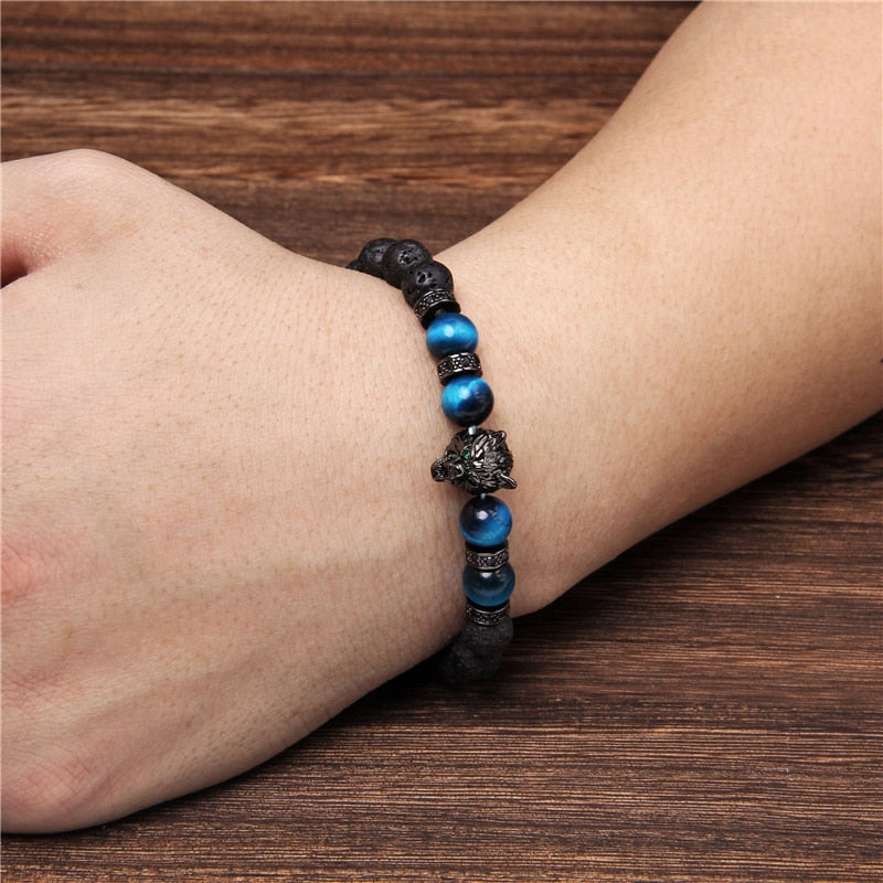 Wolf Tigerauge Perlenarmband-Bella Webshop