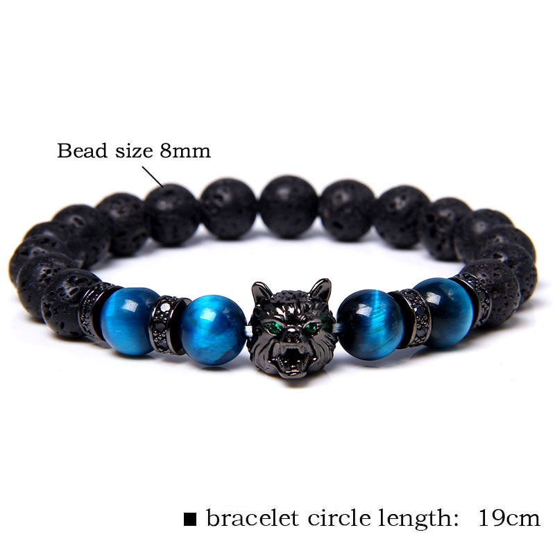 Wolf Tigerauge Perlenarmband-Bella Webshop