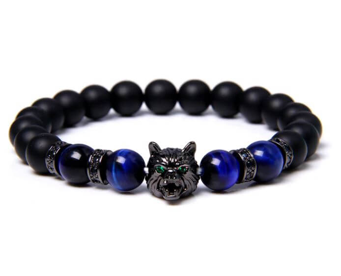 Wolf Tigerauge Perlenarmband-Bella Webshop